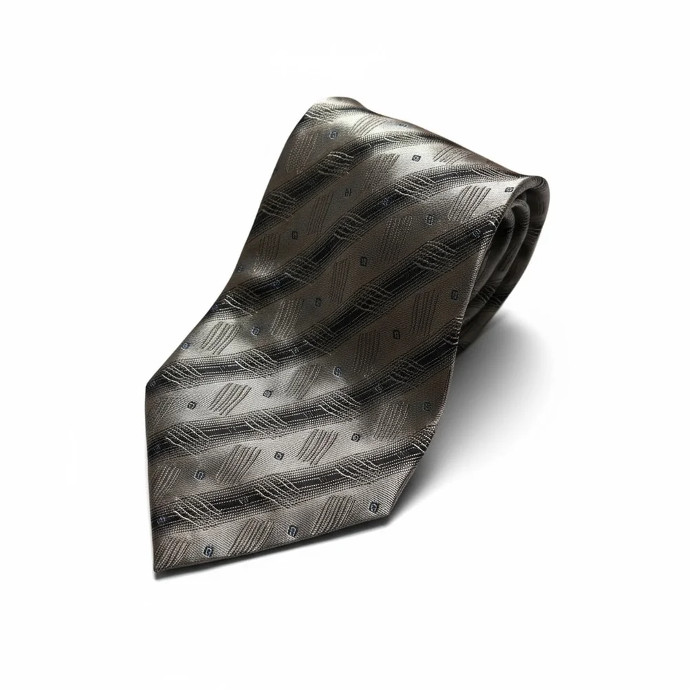 Joseph & Feiss Men’s Gray Black Striped 10% Silk Tie Designer